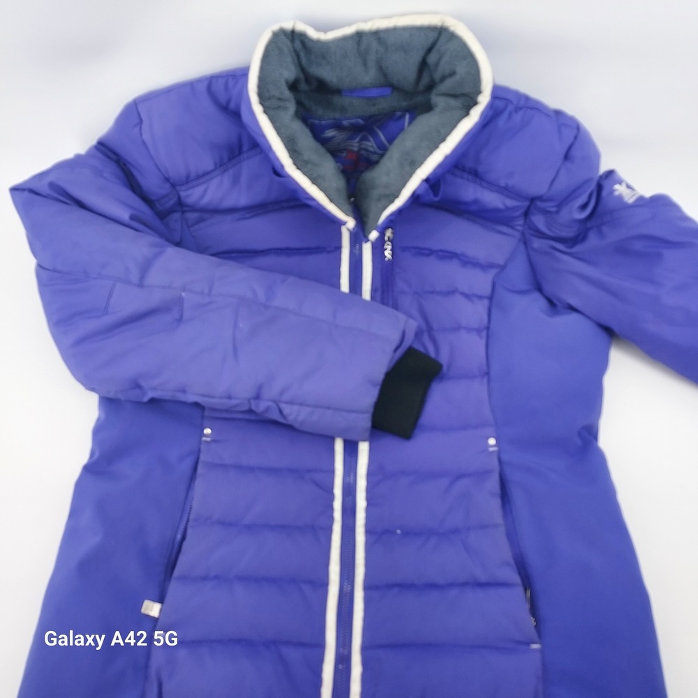 ZeroXposur Womens Purple Puffer Jacket Hooded Full Zip Insulated Outerwear SZ M